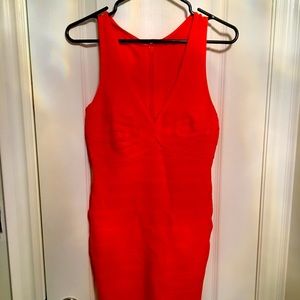 Herve Leger orange dress
